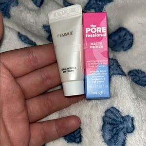 Benefit Pink Matte Primer and Femmue Eye Cream Set